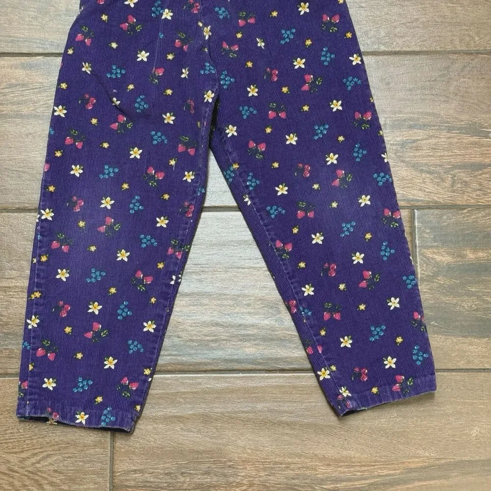 Vintage Oshkosh BGosh Girl's 5 Corduroy Fruit Pants Strawberries Blueberries USA